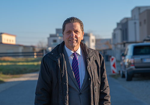 Unterwegs mit Bürgermeister Fritz Blasnek in der Michael Dachler Straße